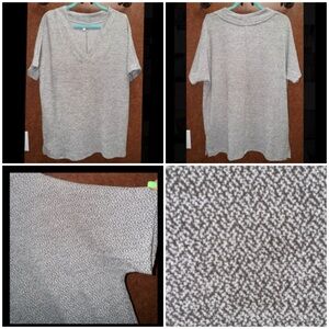 Wishlist Gray Textured Short Sleeve Top